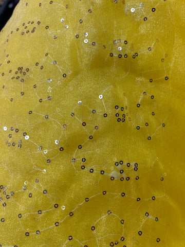 Polyester organza with sequins work 60”