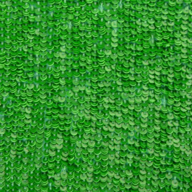 Neon Green Sequins Silk Georgette