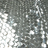 Silver Guitar Pick Sequins Silk Georgette