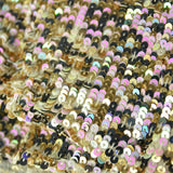 Black, Gold, and Multicolored Sequins Silk Georgette