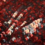 Black and Red Sequins Silk Georgette