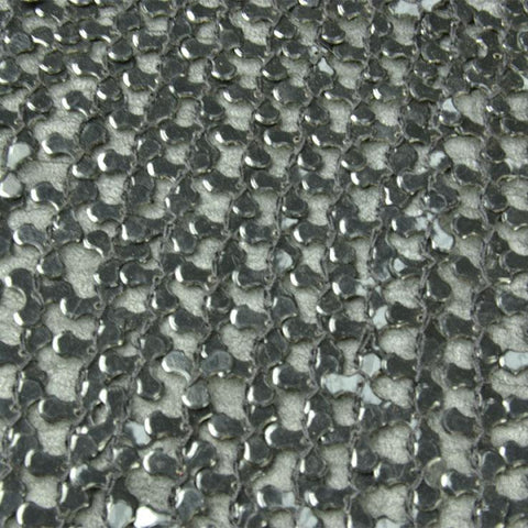 Silver Tri-Petal Sequins Pattern Silk Georgette