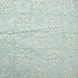 Checkered and Beaded Square Pattern Silk Shantung Hand-beaded