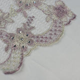 Floral Pattern with Gold and Silver Mirrors Lace Fabric