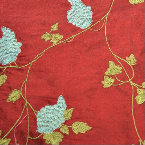 Grapes on the Vine Silk Shantung Embroidery