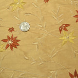 Pointy Flower Design Silk Shantung Embroidery