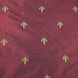 Fleur de Lis Pattern Silk Shantung Embroidery