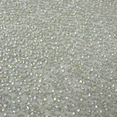 Clear Sequins Squiggly Pattern Silk Georgette