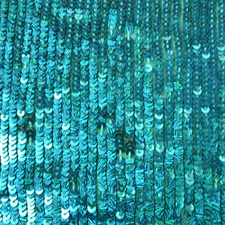 Turquoise Handwork Sequins Silk Georgette