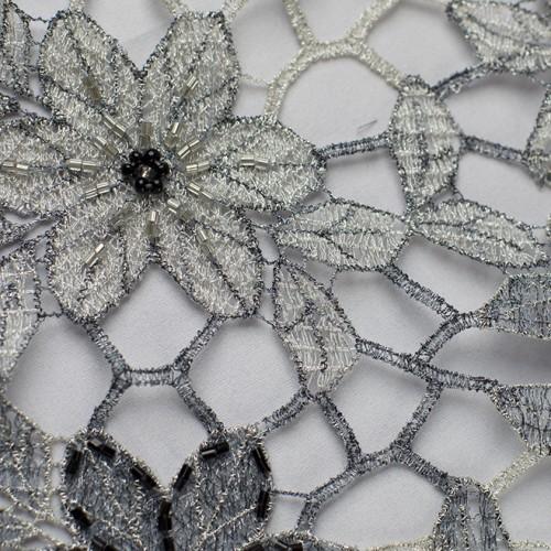 Hand-beaded Floral Design with Blue Green Sequins Bridal Lace Fabric –  Butterfly Fabrics NYC
