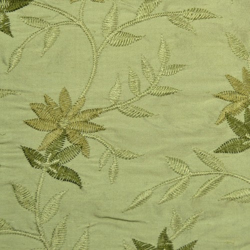 Pointy Flower Design Silk Shantung Embroidery