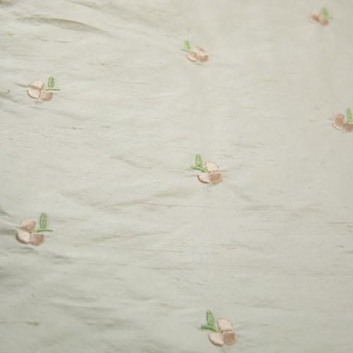 Small Simple Flowers Silk Shantung Embroidery