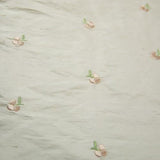 Small Simple Flowers Silk Shantung Embroidery