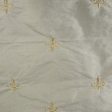 Fleur de Lis Pattern Silk Shantung Embroidery