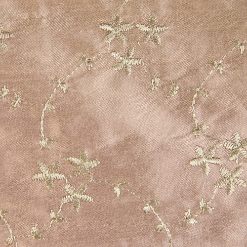 Self-Color Floral Pattern Silk Shantung Embroidery