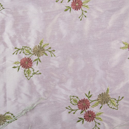 Flower Patches Silk Shantung Embroidery