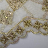 Embroidered Box Pattern Lace Fabric