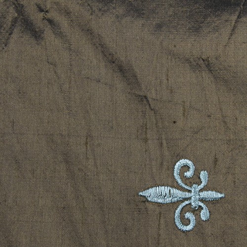Fleur de Lis Pattern Silk Shantung Embroidery