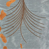Fern with Abstract Shapes Silk Shantung Embroidery