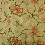 Multi-color Floral Pattern with Small Flowers Silk Shantung Embroidery