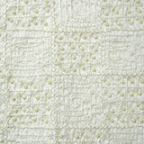 Checkered and Beaded Square Pattern Silk Shantung Hand-beaded