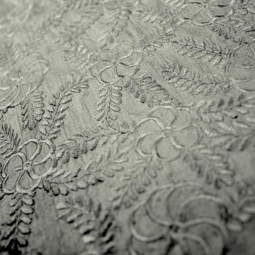 Floral Design Solid Colors Silk Shantung Embroidery