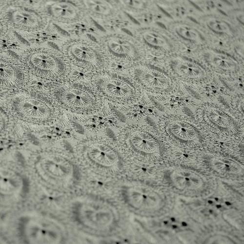 Simple Eyelet Pattern Silk Shantung Embroidery