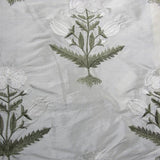 Symmetrical Flowers Silk Shantung Embroidery