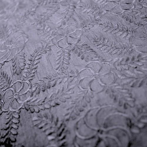 Floral Design Solid Colors Silk Shantung Embroidery