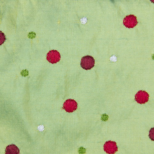 Small and Large Polka Dot Pattern Silk Shantung Embroidery