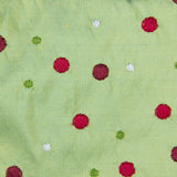Small and Large Polka Dot Pattern Silk Shantung Embroidery