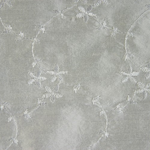Self-Color Floral Pattern Silk Shantung Embroidery