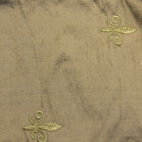 Fleur de Lis Pattern Silk Shantung Embroidery