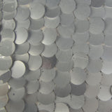 Gray Plastic Circle Sequins Silk Georgette