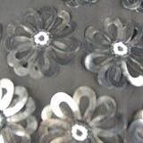 Flowers and Bead Sequins Silk Georgette