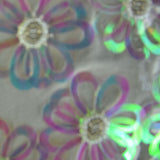 Flowers and Bead Sequins Silk Georgette