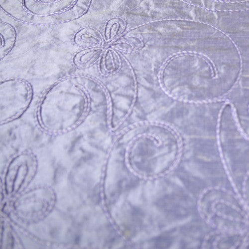 Self-Color Floral Loops Silk Shantung Embroidery