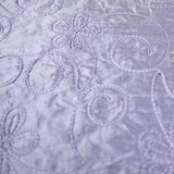 Self-Color Floral Loops Silk Shantung Embroidery