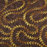 Arrow Shape Squiggly Line Pattern Silk Shantung Embroidery