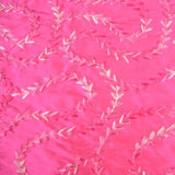 Arrow Shape Squiggly Line Pattern Silk Shantung Embroidery