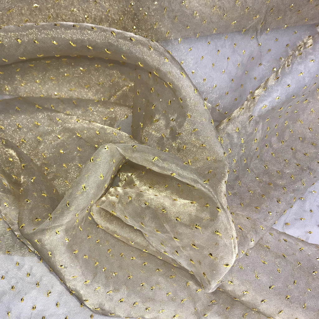 Metallic Sequins Silk Organza Embroidery