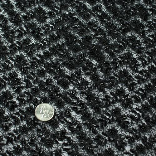 French Bridal Hand-Beaded Lace Fabric