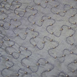 Squiggly Lines with Beads Silk Shantung Hand-beaded
