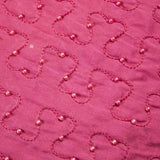 Squiggly Lines with Beads Silk Shantung Hand-beaded