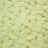 Squiggly Lines with Beads Silk Shantung Hand-beaded