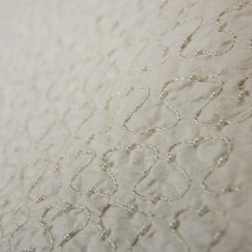 Squiggly Lines with Beads Silk Shantung Hand-beaded