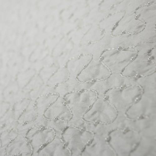 Squiggly Lines with Beads Silk Shantung Hand-beaded