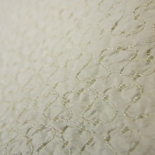 Squiggly Lines with Beads Silk Shantung Hand-beaded