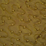 Squiggly Lines with Beads Silk Shantung Hand-beaded