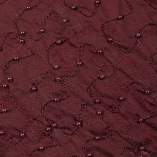Squiggly Lines with Beads Silk Shantung Hand-beaded